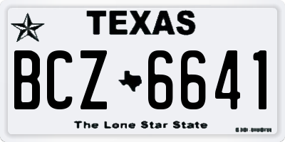 TX license plate BCZ6641