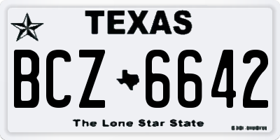 TX license plate BCZ6642
