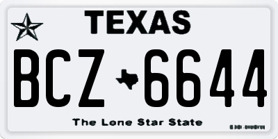 TX license plate BCZ6644