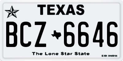 TX license plate BCZ6646