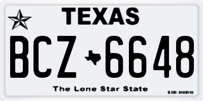 TX license plate BCZ6648