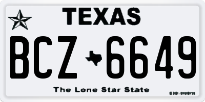 TX license plate BCZ6649