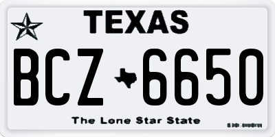 TX license plate BCZ6650