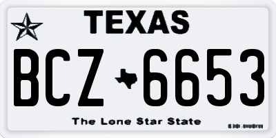 TX license plate BCZ6653