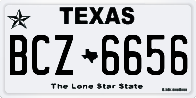 TX license plate BCZ6656