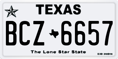 TX license plate BCZ6657