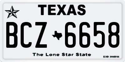 TX license plate BCZ6658