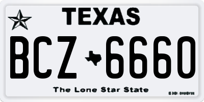 TX license plate BCZ6660