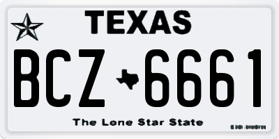 TX license plate BCZ6661