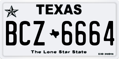 TX license plate BCZ6664