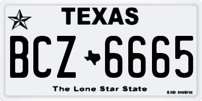 TX license plate BCZ6665