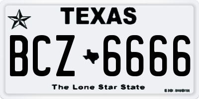 TX license plate BCZ6666