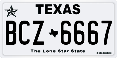 TX license plate BCZ6667
