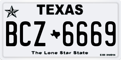 TX license plate BCZ6669