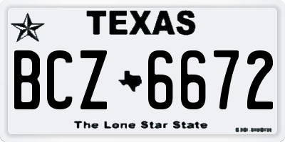 TX license plate BCZ6672