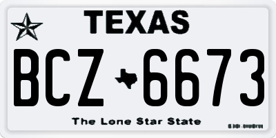 TX license plate BCZ6673