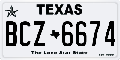 TX license plate BCZ6674