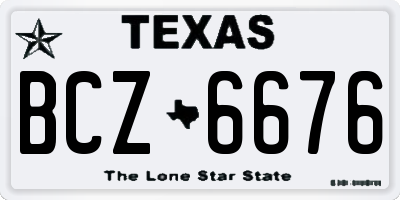 TX license plate BCZ6676