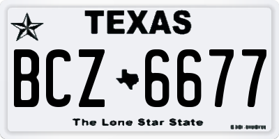 TX license plate BCZ6677