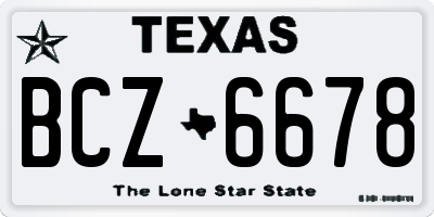 TX license plate BCZ6678