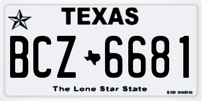 TX license plate BCZ6681