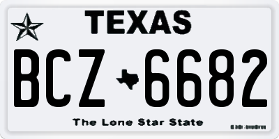 TX license plate BCZ6682