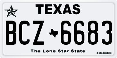 TX license plate BCZ6683