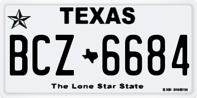 TX license plate BCZ6684