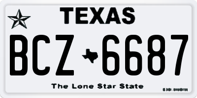 TX license plate BCZ6687
