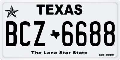 TX license plate BCZ6688