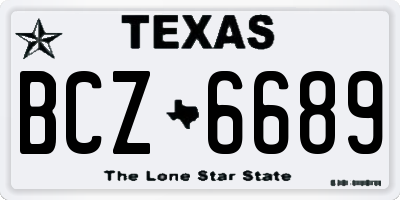 TX license plate BCZ6689