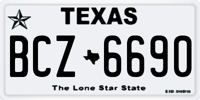 TX license plate BCZ6690