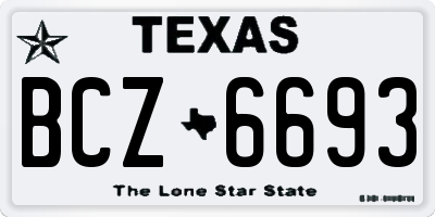 TX license plate BCZ6693