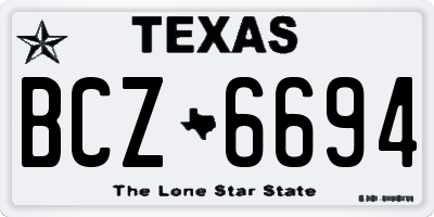 TX license plate BCZ6694