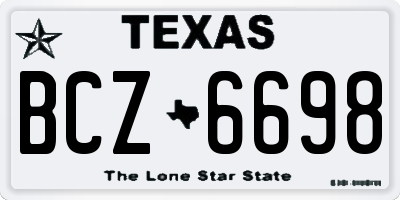 TX license plate BCZ6698