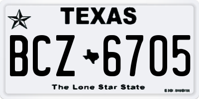 TX license plate BCZ6705