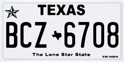 TX license plate BCZ6708
