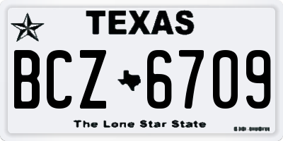 TX license plate BCZ6709