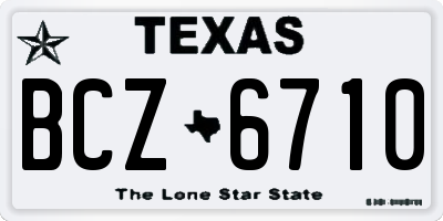 TX license plate BCZ6710
