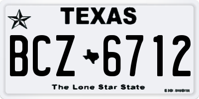 TX license plate BCZ6712