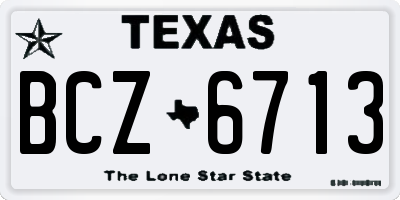 TX license plate BCZ6713