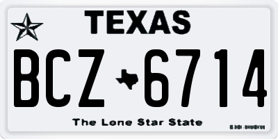 TX license plate BCZ6714