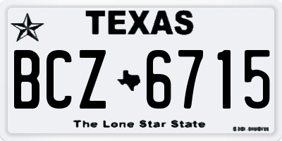 TX license plate BCZ6715