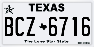 TX license plate BCZ6716