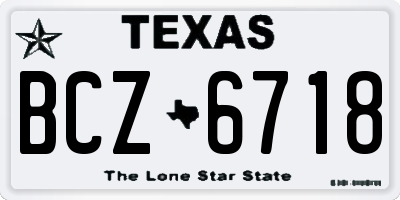 TX license plate BCZ6718