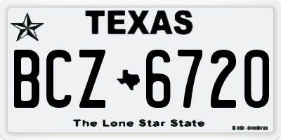 TX license plate BCZ6720
