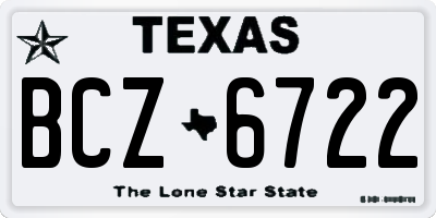 TX license plate BCZ6722