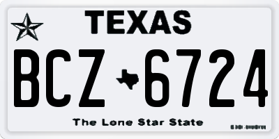 TX license plate BCZ6724