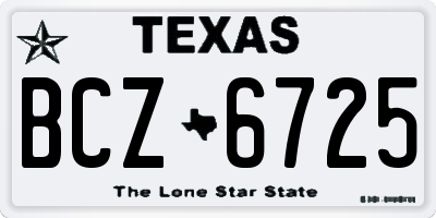 TX license plate BCZ6725