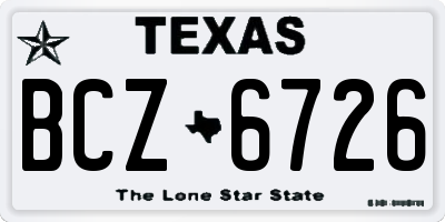 TX license plate BCZ6726